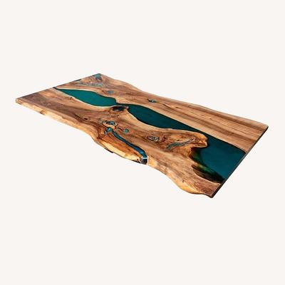 Multi Color Epoxy Resin Dining Table Acacia Wood Countertop Desk Buffet  Table