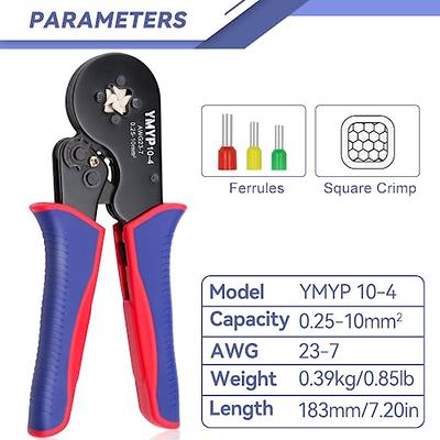 Ferrule Crimping Tool Kit, AWG23-7 Square Crimper Plier Set Manual Pressure  Adj