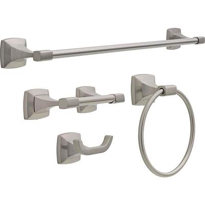 Portwood 4-Piece Bath Hardware Set with 24 in. Towel Bar, Toilet Paper  Holder, Towel Ring, Towel Hook in Brushed Nickel - Yahoo Shopping