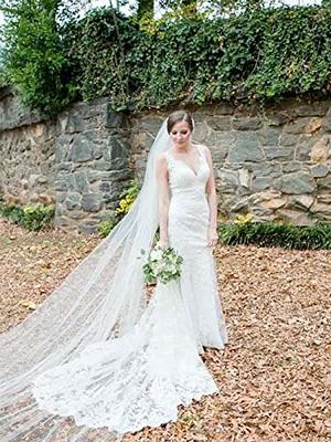 IKASEFU Catholic Church Veils for Women, Triangle Lace Veil