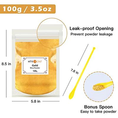 HTVRONT Gold Mica Powder for Epoxy Resin - 3.5 oz (100g) Nature Epoxy Resin  Pigment Powder, Non