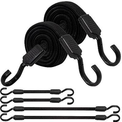 Bungee Cords with Hooks Heavy Duty, 6 Pack Long Flat Bungee Cords Assorted  Size 12 24