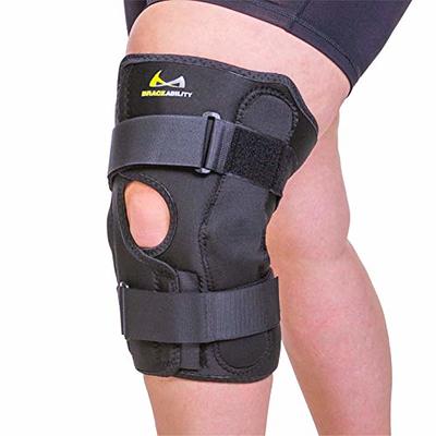  Omples Hinged Knee Brace for Knee Pain, Meniscus Tear Knee  Support with Side Stabilizers for Men and Women Patella Knee Brace for  Arthritis Pain Running Working Out Black (Small) : Health