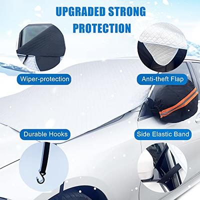 Windshield Cover for Ice and Snow, Car Windshield Snow Cover 4-Layer  Protection for Snow, Ice, UV, Frost Wiper & Mirror Protector, Windproof  Sunshade Cover for Car Trucks Vans and SUVs