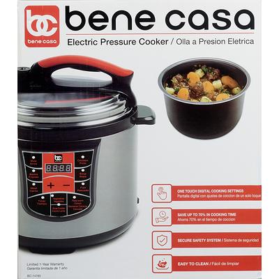 Bene Casa Electric Pressure Cooker, Stainless Steel & White, 4 LT | Small Appliance | CVS