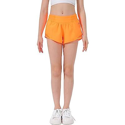 Aurefin Girls Athletic Shorts, Lightweight Running Shorts for Teen Girls  Kids Sports Active Short with Zip Pocket and Elastic