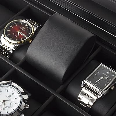 GUKA Watch Box 10 Slot Display Case Real Glass Organizer Storage with Luxury Watch Display Case for Men and Women Gift (55mm Card Slot)