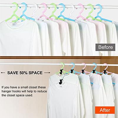 100PCS Mini Clothes Hanger Connector Wardrobe Space-saving Hanger Hook  Plastic Cascading Organizer Rack Space Saving for Closet