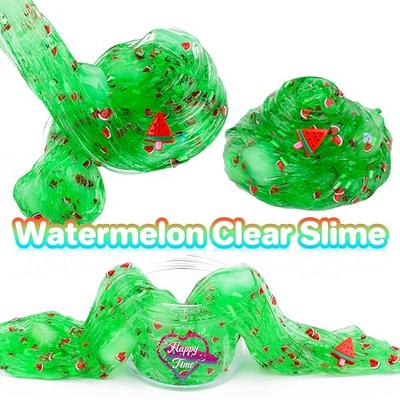 7 Pack Clear Slime Kit with Jelly Cubes Add Ins, Watermelon