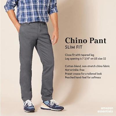 Men's Plain Front Wrinkle Resistant Chino Pants