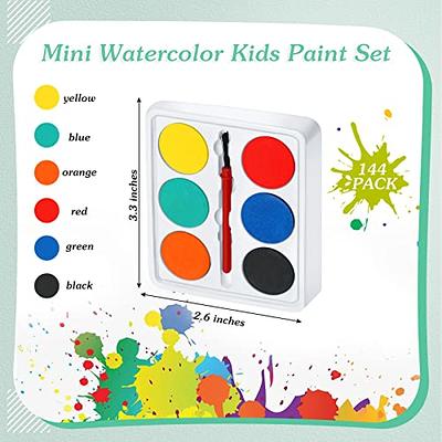 144 Pcs Watercolor Paint Set for Kids Bulk Mini Paint Set Washable  Watercolor Palette with Painting Brushes for Art Party Favors Kids Prizes  Stocking Stuffers, 3.3 x 2.6 Inch - Yahoo Shopping