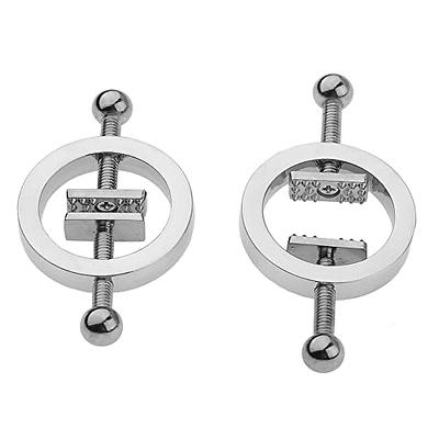 2pcs Silver Stainless Steel Adjustable Nipple Rings For Women, Sexy Nipple  Clamps