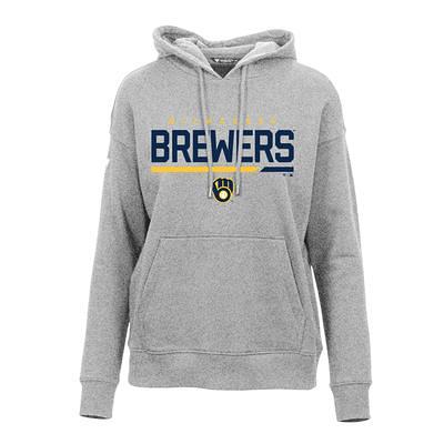 Profile Men's Navy Milwaukee Brewers Jersey Pullover Muscle Hoodie