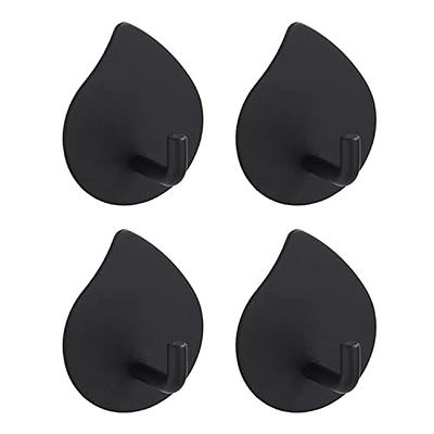 VIS'V Adhesive Hooks, Black Adhesive Wall Hooks Heavy Duty Waterproof  Stainless Steel Self Adhesive Hooks