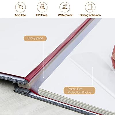  Photo Album Self Adhesive Pages Scrapbook Magnetic Photo Albums  for 4x6 5x7 8x10 Pictures Sticky Pages Books for Baby Family Wedding  13.2x12.8 White 40 Pages : Home & Kitchen