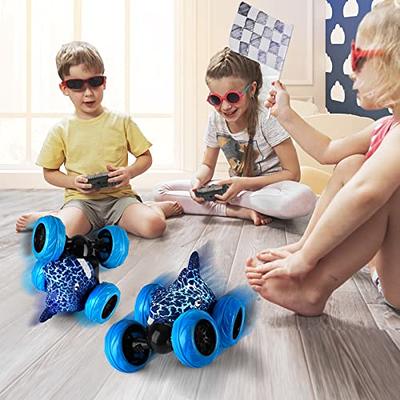  DEERC Spider Remote Control Car - Double Sided Mini RC Stunt  Car, 360°Rotating 4WD Off-Road RC Cars with Headlights 2.4Ghz  Indoor/Outdoor Rechargeable Toy Car for Boys Age 4-7 8-12 Birthday Xmas