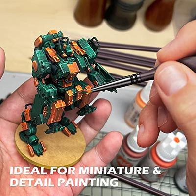 Detail Paint Brushes Set 10pcs Miniature Brushes for Fine Detailing & Art  Painting - Acrylic, Watercolor, Oil, Models, Warhammer 40k Miniature