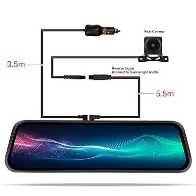  2.5K 12 inches UHD Mirror Dash Cam Front and Rear Camera, GPS  Rearview Mirror Camera for Cars & Trucks with IPS Touch Screen, Enhanced  Night Vision, Waterproof Backup Camera, Emergency Lock