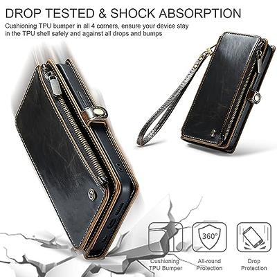 iPhone 15 Pro Max Luxury Leather Zipper Wallet Case with Wrist