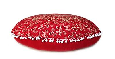 Round Bohemian Floor Cushion Pillow, Mandala Meditation Yoga