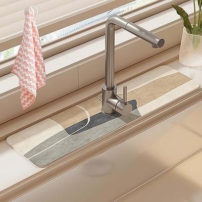 2pcs Fantasy Style Faucet Draining Mat, Faucet Absorbent Mat For