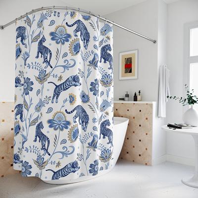 Elephant in Flower Jungle Bath Mat Waterproof Bathroom Rugs