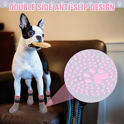 2 Pairs of Anti Slip Dog Socks-Dog Grip Socks with Straps Traction