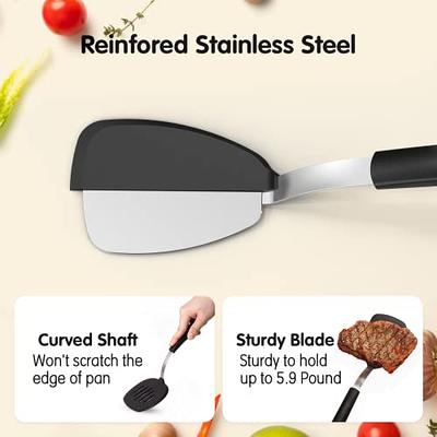 Flexible Extra Wide Pancake Spatula Silicone Turner Nonstick