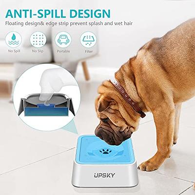 URPOWER 2L Dog Water Bowl 70oz Large Capacity Cat Water Bowl No Spill Dog  Bowl with Eco-Friendly Material Slow Water Feeder Pet Water Dispenser  Vehicle Carried Travel Water Bowl for Dogs, Cats