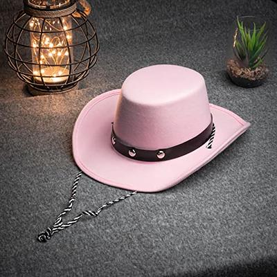 4 Pcs Classic Western Cowboy Hat Men Felt Wide Brim Cowgirl Hats Women Belt  Buckle Panama Hat for Adults Kids Themed Party Cosplay, One Size  Multicolored at  Women's Clothing store