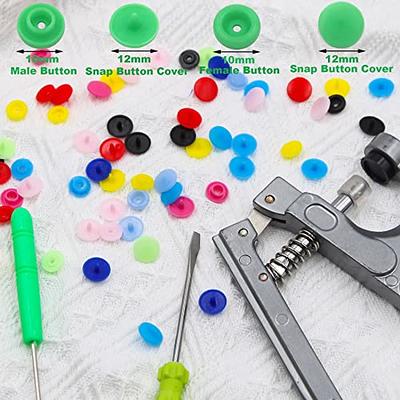 Snap Button Kit Plastic Snap Set T5 Clothing Snap Fastener Tool Multicolor  Professional Resin Press Stud Cloth Tool Kit Round DIY No-Sew Button for  Sewing Fabric Clothing Crafting 