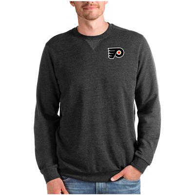 Men's Antigua Black Chicago Cubs Flier Bunker Pullover Sweatshirt