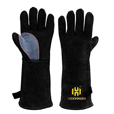 DOITOOL 2 Pairs Welding Gloves Mittens for Men Oven Mitts Mens Gloves Forge  Gloves Metal Fabrication Gloves Fire Gloves Gloves Mitts for Fireplace