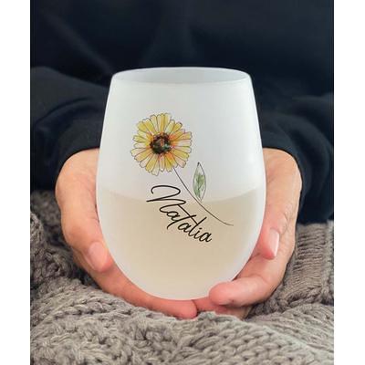 Personalized 21 oz. Stemless Wine Glasses - Set of 4
