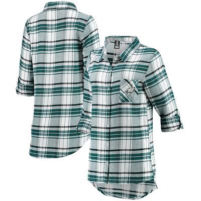 Men's Midnight Green Philadelphia Eagles Big Logo Button-Up Woven T-Shirt