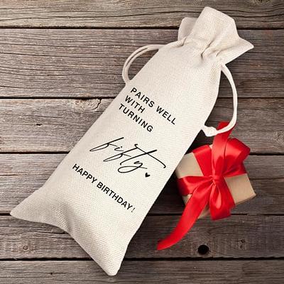 50th Birthday Wine Bag, Fifty Birthday Gift, 50 Years Old Gift, Pairs  Well with Birthday Bag, Birthday Gift For Him Her