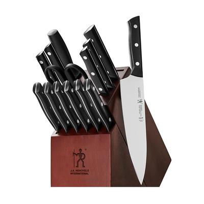 Bunpeony 15-Piece Stainless Steel Knife Block Set