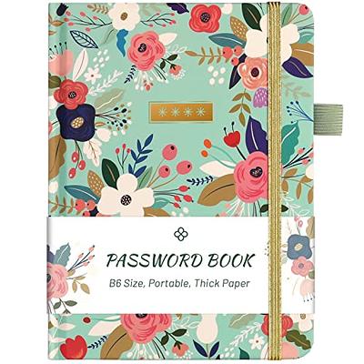  Elegant Password Book with Alphabetical Tabs - Hardcover Password  Book for Internet Website Address Login - 5.2 x 7.6 Password Keeper and  Organizer w/Notes Section & Back Pocket (Turquoise) 