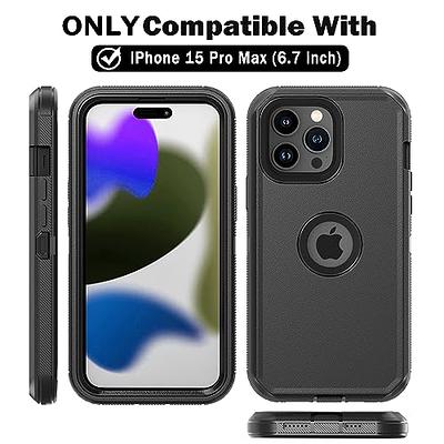 TASHHAR for iPhone 15 Pro Max Case with Screen and Lens Protector and Belt  Clip Holster Military Grade Heavy Duty 3 in 1 Shockproof Armor iPhone 15