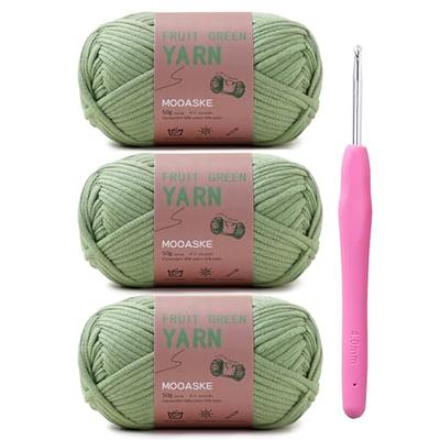 12PACK Yarn for Crocheting and Knitting - 360 Yards of Cotton Yarn for  Crocheting and Knitting Mini Project; Worsted-Weight Medium #4;  Cotton-Nylon