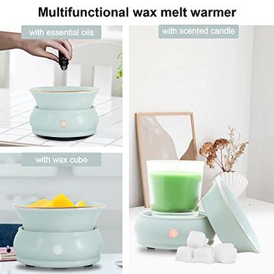 Wax Melt Warmer Ceramic 3- In- 1 Candle Wax Warmer Scented Melter Candle Fragrance Wax Burner for Home Office Bedroom Gift & Decor, White