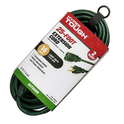 Hyper Tough 10FT 16AWG 3 Prong Black Outdoor Single Outlet Extension Cord 