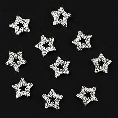  20 Pcs Star Nail Charms, MIKIMIQI Alloy Rhinestones Star Charms  for Nails Shiny Diamonds Star Nail Art Charms 3D Star Nail Gems for Nail Art  Craft Star Manicure Accessories, Silver 