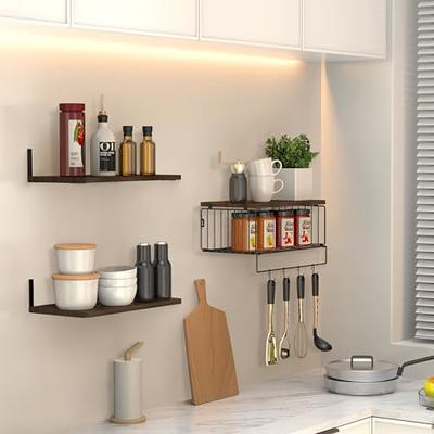 Wall Shelf Wall Shelves with Hooks, Metal Floating Shelves Wall Mounted,  Hanging Storage Shelf, Wall Decorative Display Shelves Bookshelves for  Bathroom, Living Room, Kitchen, Bedroom, Entrance Shelve : : Home