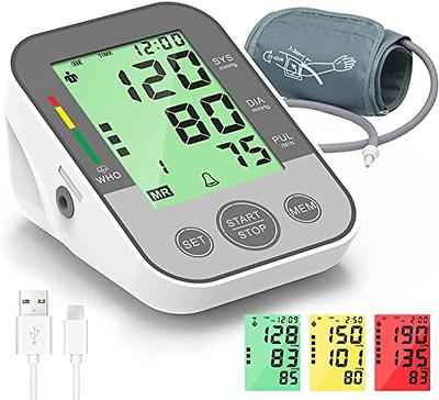 Blood Pressure Monitor Upper Arm Automatic Digital BP Monitor Adjustable  Large Cuff Backlit Display 2x500 Memories 4 AAA Batteries BP Machine BP  Meter