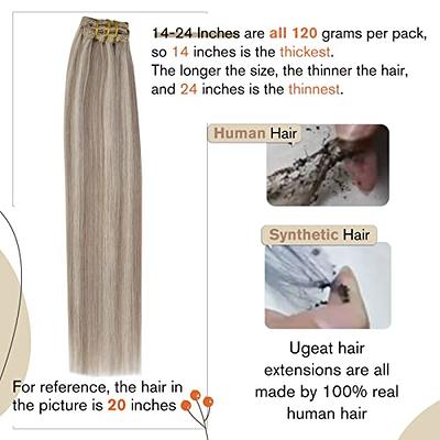 16 clips Long Straight Synthetic Blonde Hair Extensions Clips in