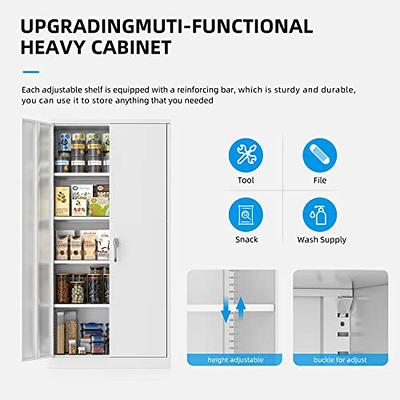 Locking Counter Height Storage Cabinet