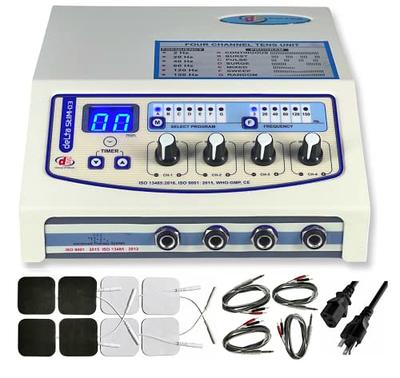 DE (GROUP OF DELTA) Prof. Use Home use 4 Channel Electrotherapy Physical  Stress Therapy Machine with Sticky Pads