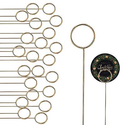 cobee 40pcs Floral Pick Card Holders, Metal Wire Floral Place Card Holder  Gold Photo Memo Holder Floral Picks Stick Ring Loop Clips for Flower  Arrangements Wedding Part Birthday Cake(Round) - Yahoo Shopping