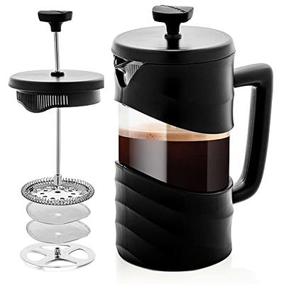 The Original Glass French Press Coffee Maker - Versatile Coffee Press, Tea  Press w/ 4 Level Filtration, BPA Free French Press Stainless Steel Coffee